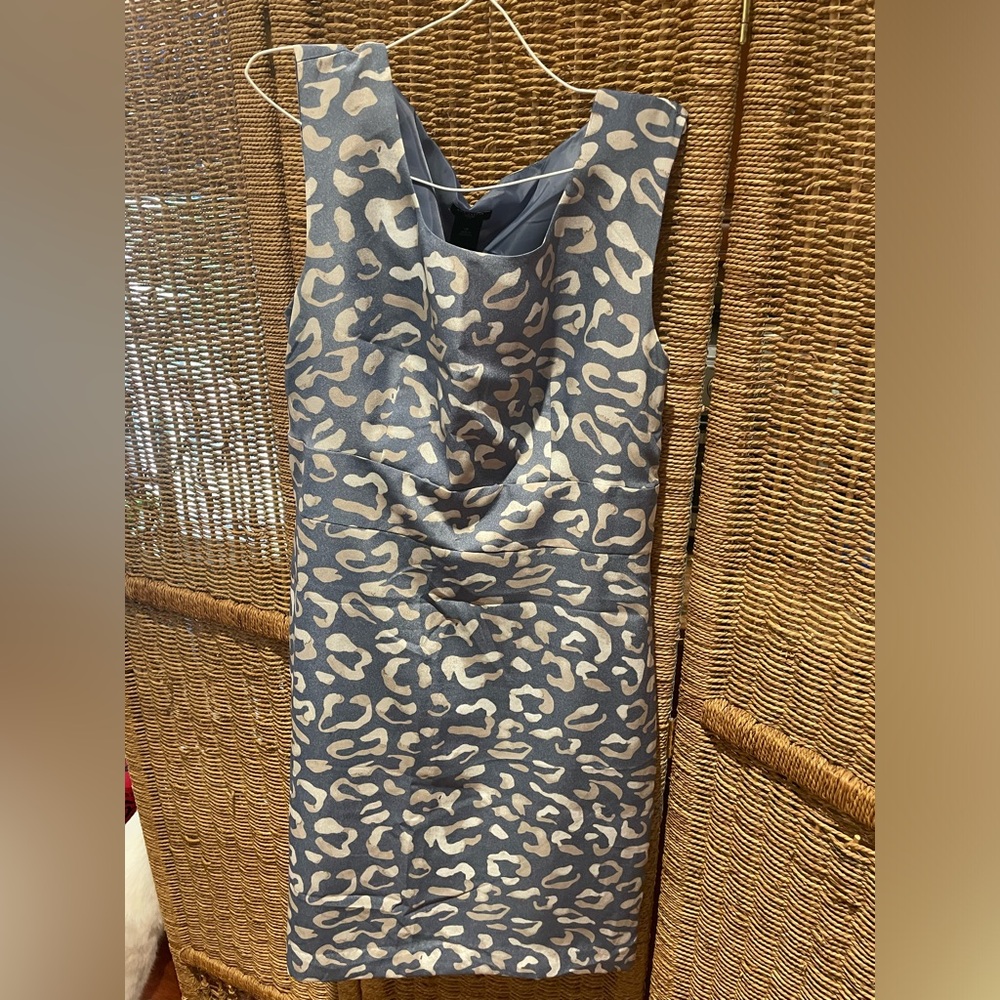 ANN TAYLOR FACTORY DRESS Blue Cheetah Dress size 10P